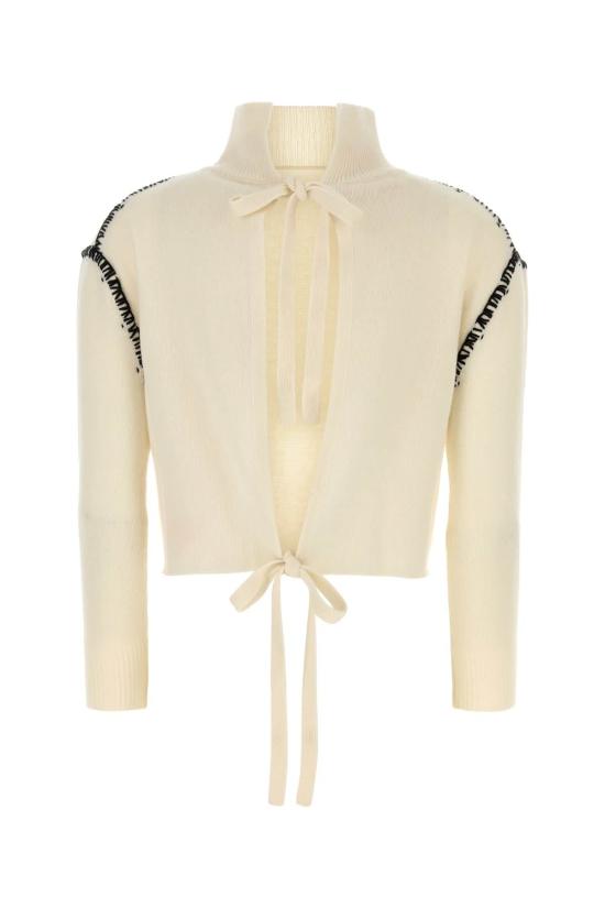  마르니 가디건 멘딩 디테일  화이트/블랙 - MARNI