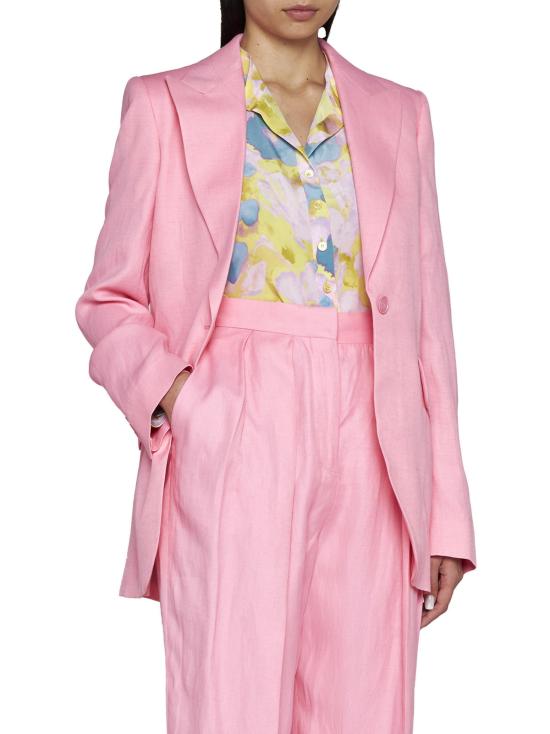  스텔라 맥카트니 수트 자켓 스텔라 매카트니 싱글 브레스트 블레이저 히비스커스 - STELLA MCCARTNEY