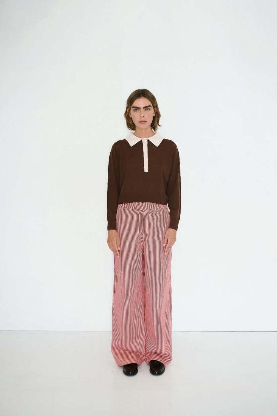  타이니코튼 스트레이트 팬츠 트윌 스트라이프 팬츠