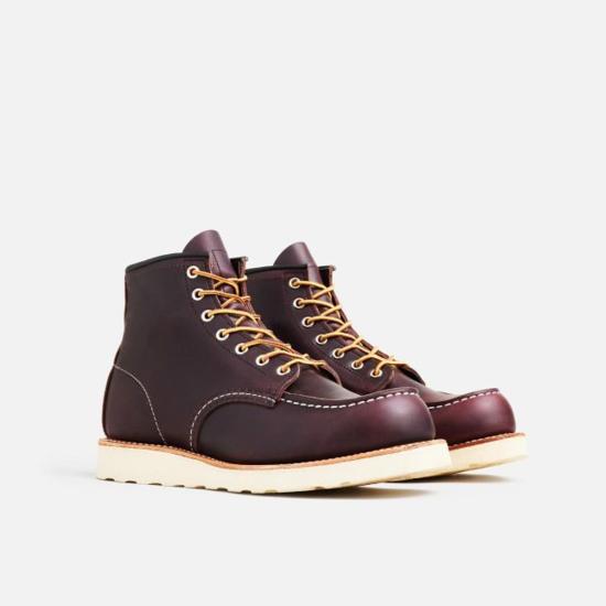  레드윙 부츠 클래식 모크 6인치 블랙 체리 엑스칼리버 가죽  브라운 - RED WING