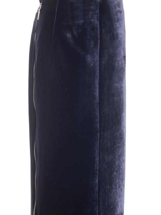  펜디 미디 스커트 벨벳 펜슬 스커트 블루 - FENDI