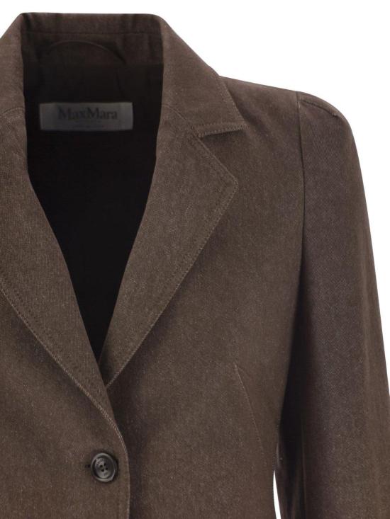  막스마라 수트 자켓 Max Mara Agguati 데님 이펙트 블레이저 브라운 - MAX MARA