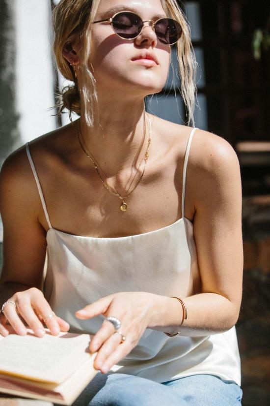  Merritt Charles 캐미솔 메릿 찰스 코린 실크  아이보리 화이트 - OTHER BRANDS