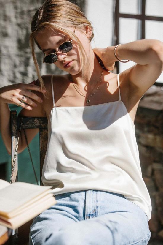  Merritt Charles 캐미솔 메릿 찰스 코린 실크  아이보리 화이트 - OTHER BRANDS