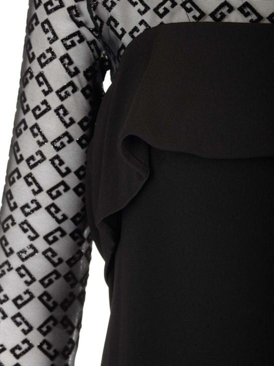  지방시 숏 원피스 저지 및 튤 미니 드레스 블랙 - GIVENCHY