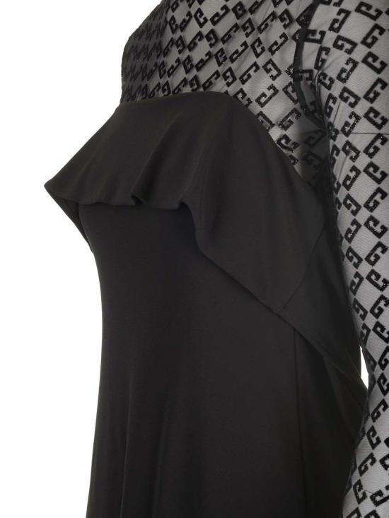  지방시 숏 원피스 저지 및 튤 미니 드레스 블랙 - GIVENCHY