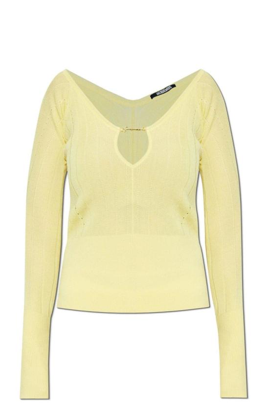  자크뮈스 긴팔 티셔츠 프랄 롱 슬리브 탑 옐로우
