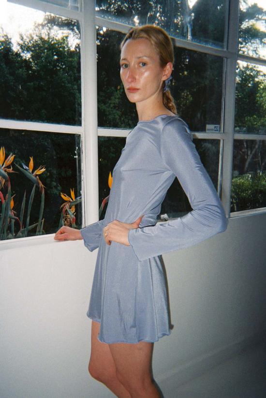  질 로드리게즈 숏 원피스 길 로드리게즈 메탈릭 니트 일렉트라 드레스 - GIL RODRIGUEZ