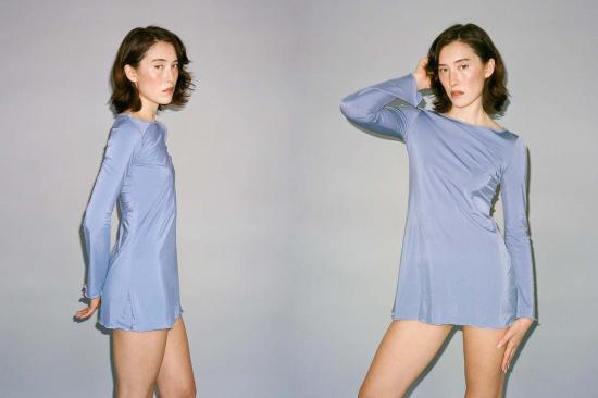  질 로드리게즈 숏 원피스 길 로드리게즈 메탈릭 니트 일렉트라 드레스