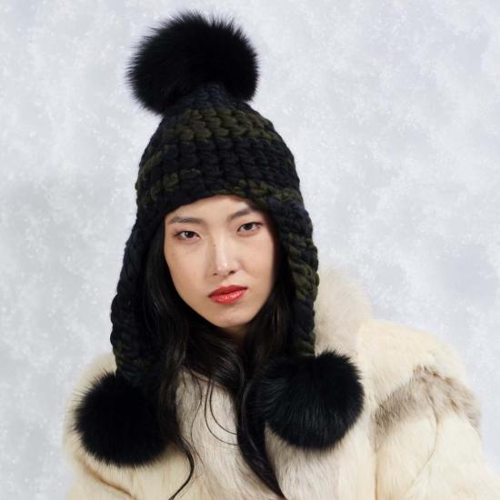  미샤램퍼트 모자 미샤 램퍼트 다크 카모 트리플 트러블 + 그래파이트 XL 폼폼