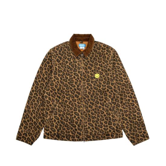  마켓 자켓 스마일리 라 워크 재킷 레오파드 프린트/브라운