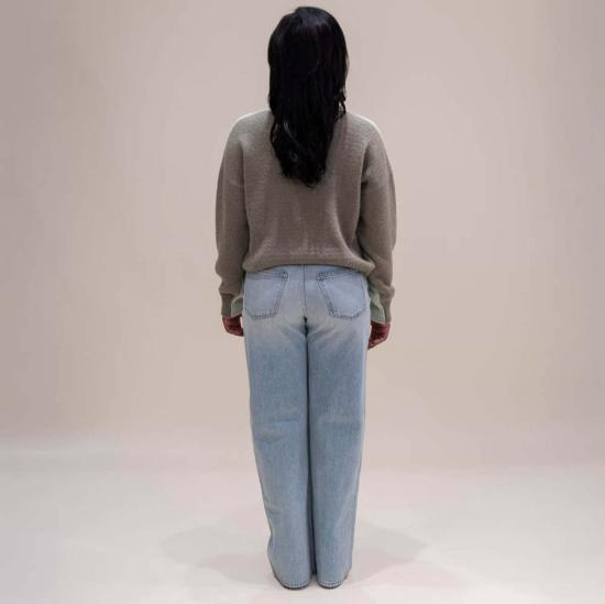  알리지 터틀넥 알리시 투톤 스웨터 세이지 - ALYSI