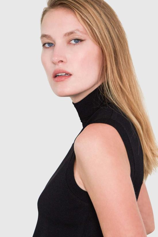  Santicler 터틀넥 산티클러 헵번 민소매 비스코스 스웨터 블랙 - OTHER BRANDS