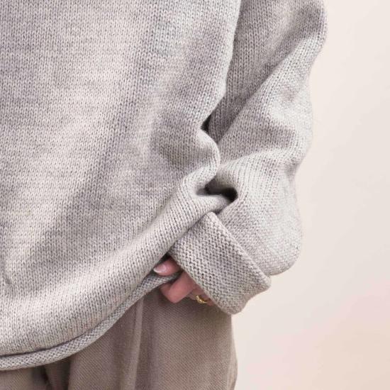  Xenia Telunts 스웨터 크세니아 텔런츠 핸드니트 울 피셔맨 , 무염색 오트밀 색상 - OTHER BRANDS