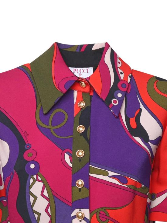  푸찌 숏 원피스 푸치 오키드 프린트 드레스 멀티컬러 - PUCCI