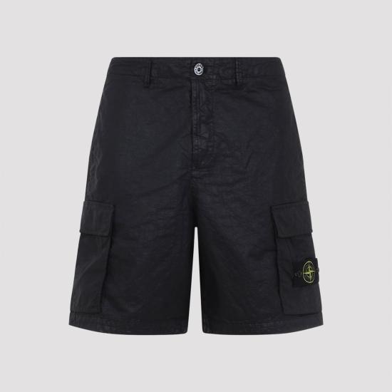  스톤 아일랜드 숏팬츠 폴리아미드 반바지 블랙 - STONE ISLAND