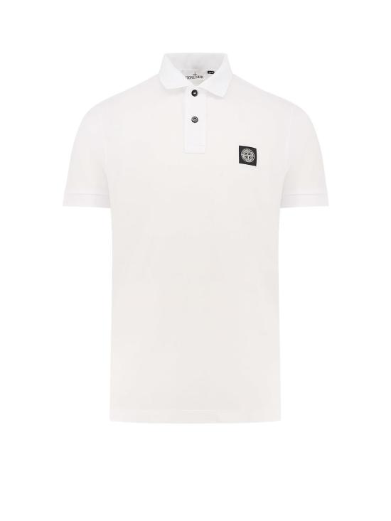  스톤 아일랜드 폴로 티셔츠 유기농 면 폴로 셔츠 화이트