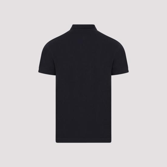  스톤 아일랜드 폴로 티셔츠 코튼 폴로 셔츠 네이비 블루 - STONE ISLAND