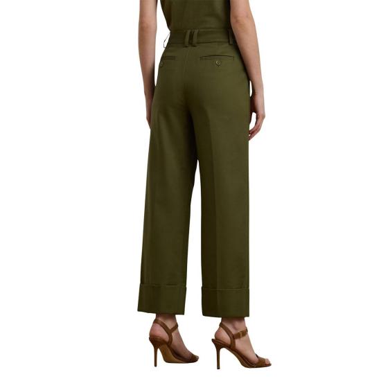  랄프 로렌 스트레이트 팬츠 지야 앵클 플랫 프론트  올리브 그로브 - RALPH LAUREN