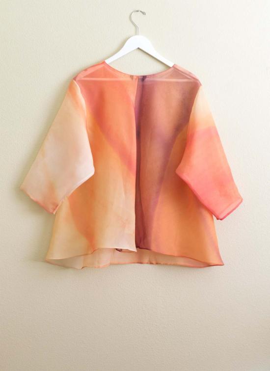  KAAREM 긴팔 티셔츠 카렘 아르나테 드롭 3/4 소매 프린트 오르간자 실크 탑 클로브 - OTHER BRANDS