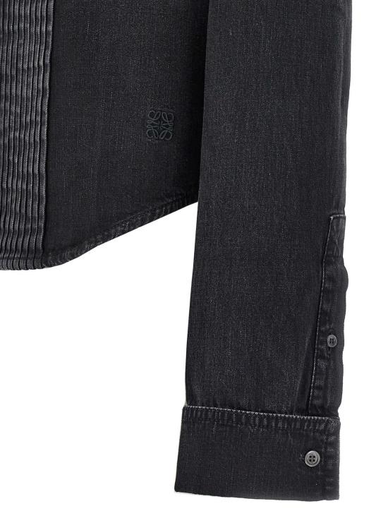  로에베 긴팔 셔츠 플리츠 셔츠 블랙 - LOEWE