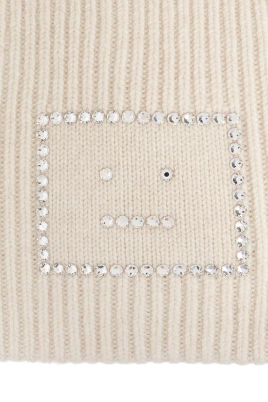  아크네 스튜디오 모자 로고 울  오트밀 멜란지 - ACNE STUDIOS