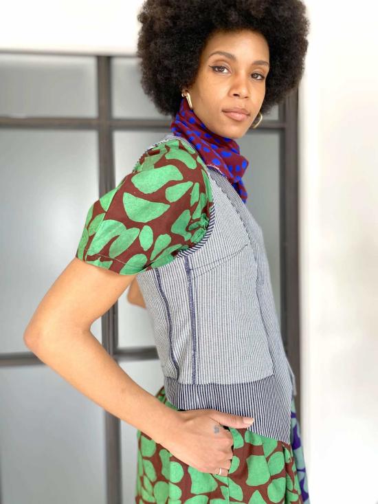  예세이트 머플러/스카프 예사엣 수비라 스카프 버건디/로얄 페블 프린트 - YESAET