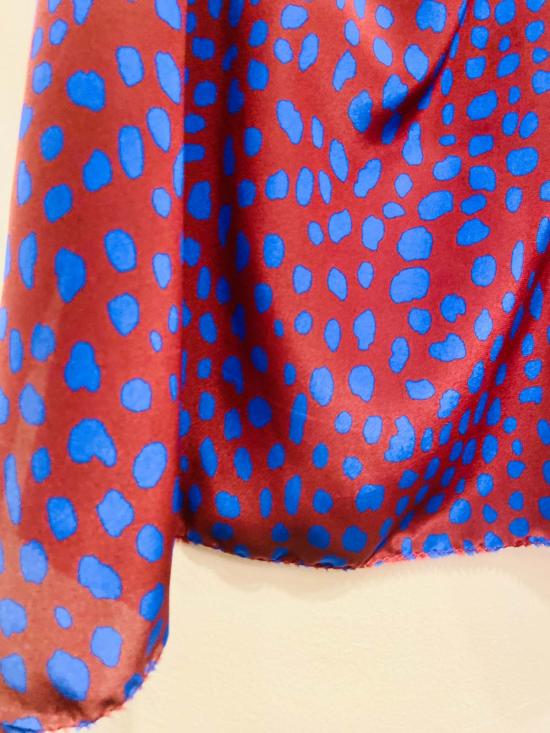  예세이트 머플러/스카프 예사엣 수비라 스카프 버건디/로얄 페블 프린트