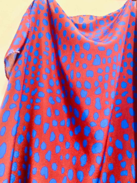  예세이트 머플러/스카프 예사엣 수비라 스카프 버건디/로얄 페블 프린트 - YESAET