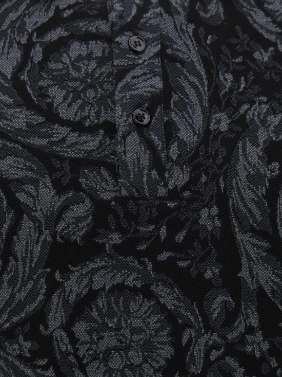  베르사체 반팔 티셔츠 슬림핏 폴로 셔츠 미디엄 그레이 - VERSACE