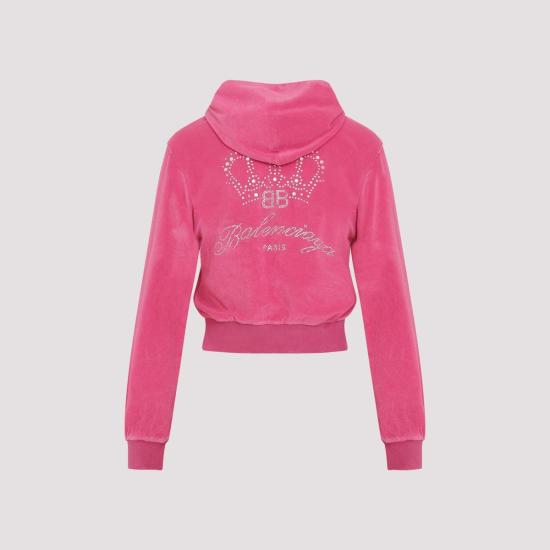  발렌시아가 자켓 Bb 모텔 로고 트랙수트 재킷 다크 핑크 - BALENCIAGA