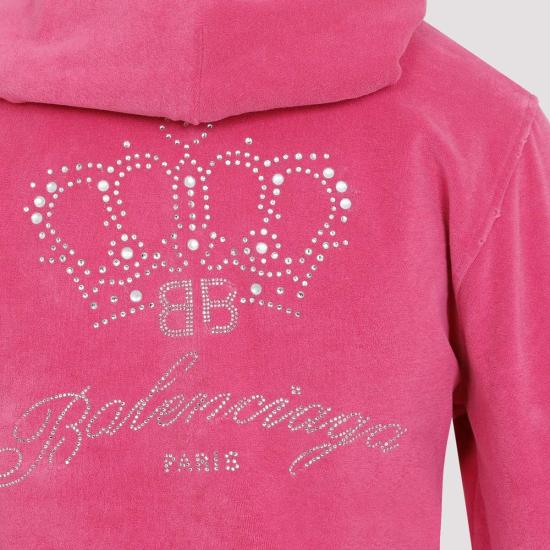  발렌시아가 자켓 Bb 모텔 로고 트랙수트 재킷 다크 핑크 - BALENCIAGA