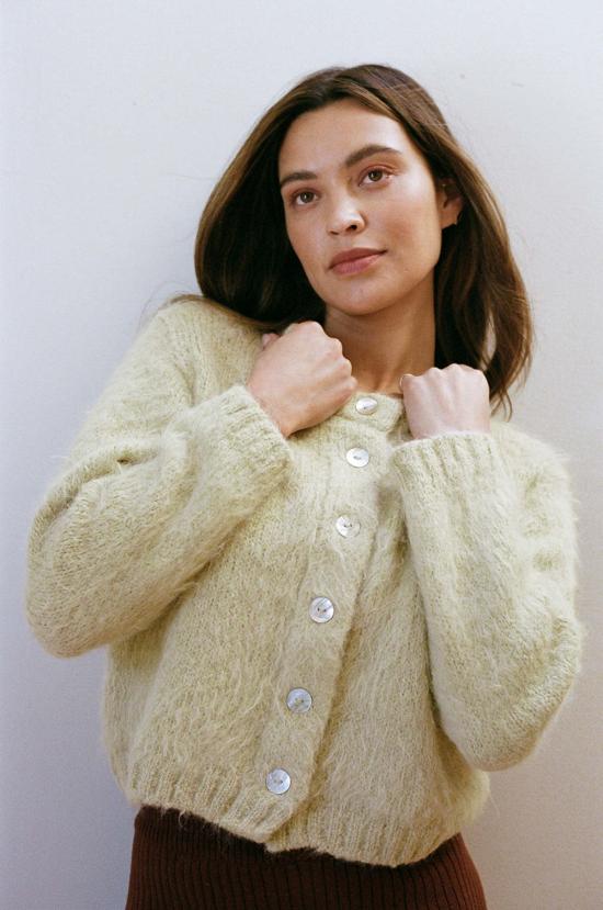  마리아 스탠리 가디건 브러시드 카드 이간 배