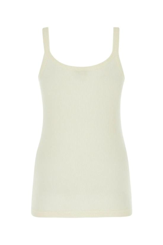  보테가베네타 민소매 티셔츠 보테가 베네타 리브드 탱크탑 비앙코 - BOTTEGA VENETA