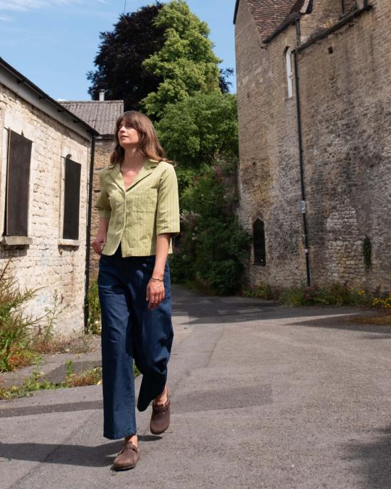  비비코 데님 팬츠 하퍼 와이드 레그 팬츠