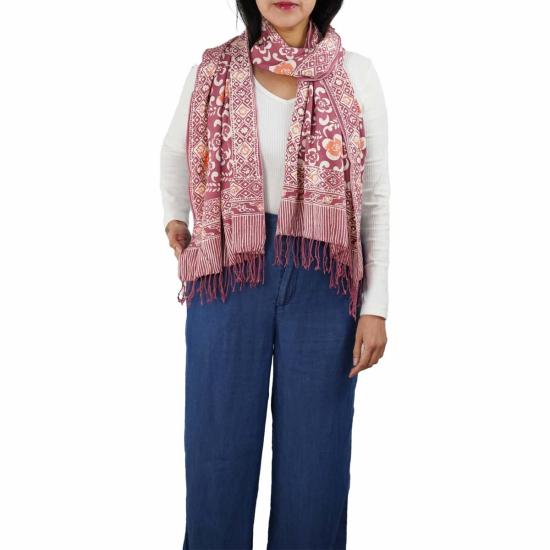  Kasih Coop 머플러/스카프 핸드메이드 바틱 스카프 핑크/퍼플/복숭아 - OTHER BRANDS