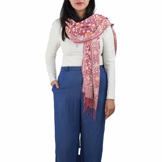  카시 코옵 머플러/스카프 Kasih Coop 핸드메이드 바틱 스카프 핑크/퍼플/복숭아