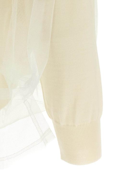  꼼데가르송 가디건 Comme Des Garçons 튤 카디건 화이트 - COMME DES GARCONS