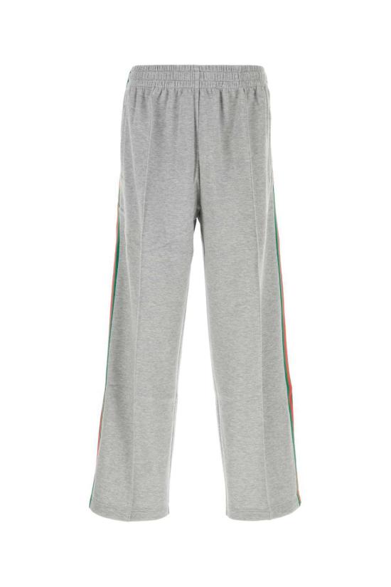  구찌 스트레이트 팬츠 코튼 블렌드 조거 팬츠 라이트 그레이 멜란지