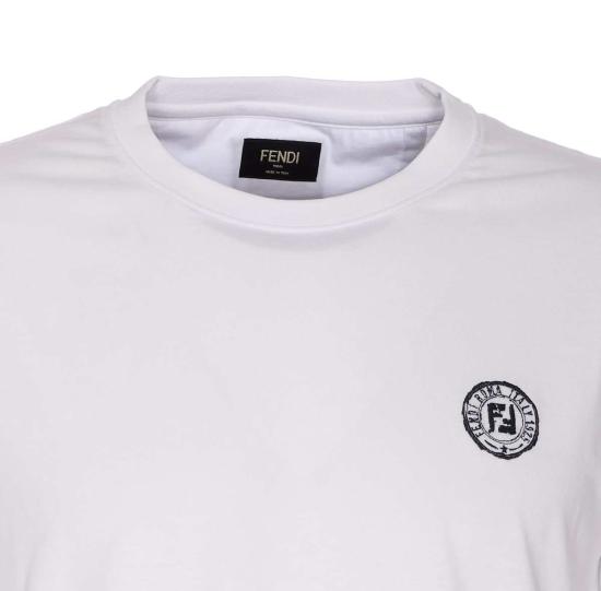 펜디 반팔 티셔츠 FF 엽서 로고 티셔츠 화이트 - FENDI