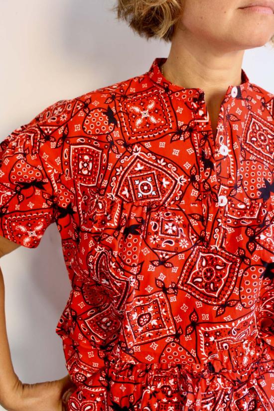  머틀 블라우스 애디  딸기 반다나 - MYRTLE