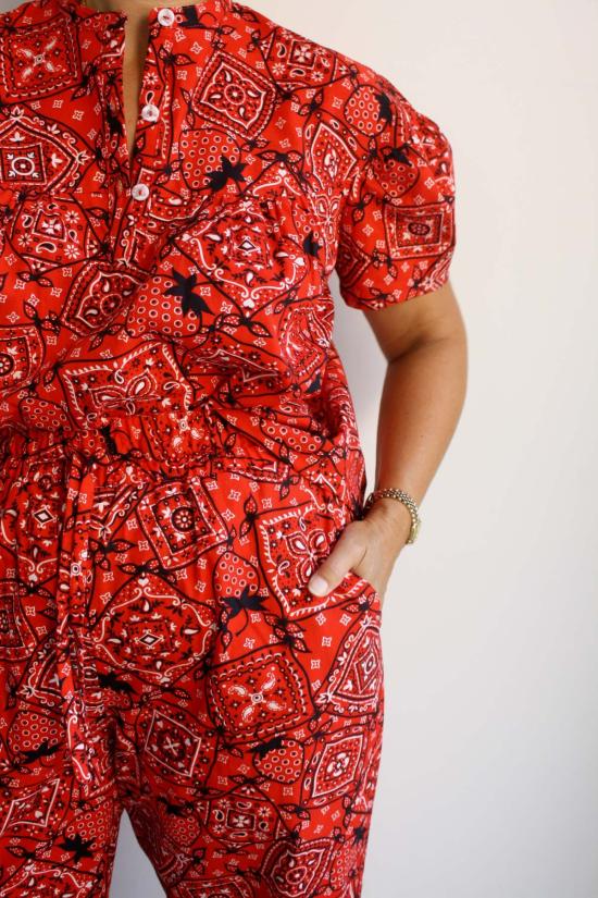  머틀 블라우스 애디  딸기 반다나 - MYRTLE