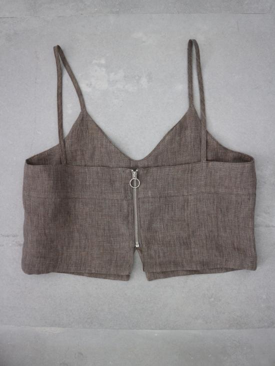  OUOR 민소매 티셔츠 우오르 바그다드 린넨 탑 브라운 - OTHER BRANDS