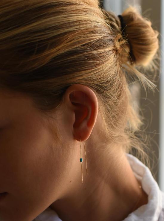  8.6.4 이어링 : 스레더 체인 귀걸이 터쿼이즈