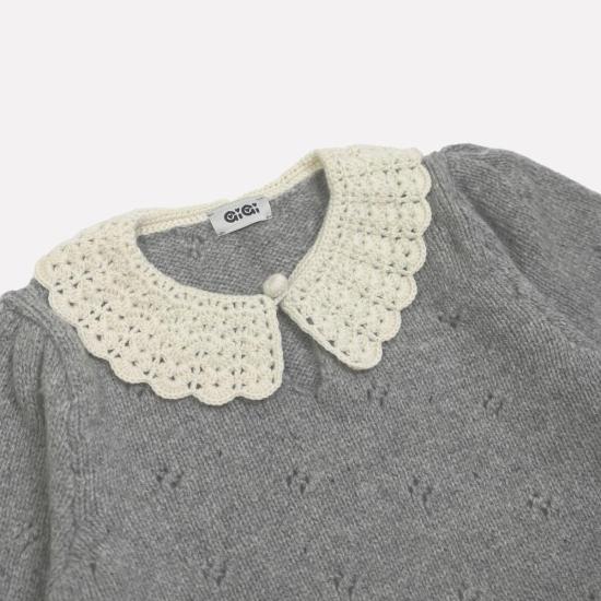  [키즈] 지지 니트웨어 풀오버 키즈  돌리 미니 스웨터 그레이/아이보리 - GIGI KNITWEAR