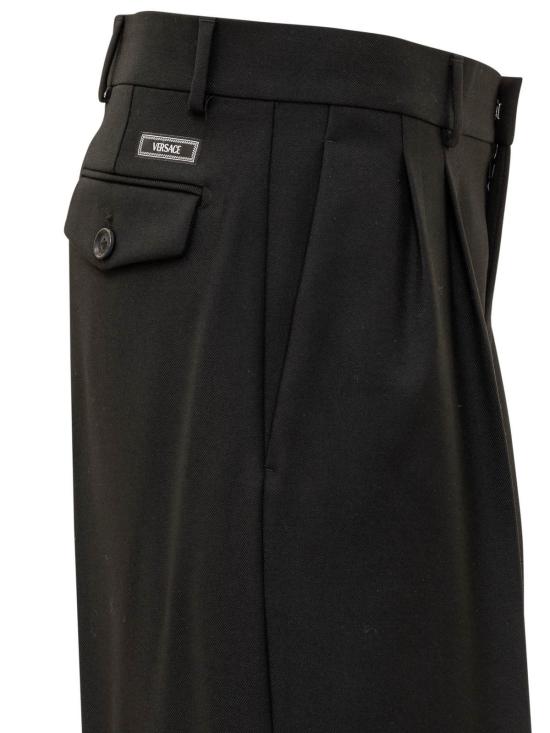  베르사체 스트레이트 팬츠 울  블랙 - VERSACE