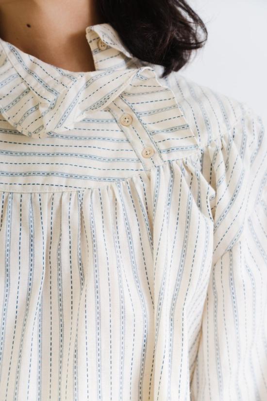  카론 칼라한 블라우스 캐론 캘러핸 클레어 탑 티커 스트라이프 - CARON CALLAHAN