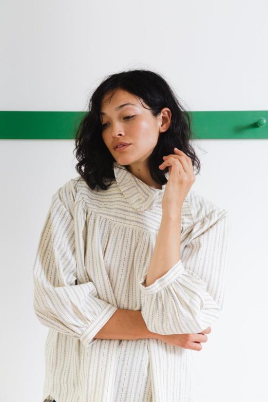  카론 칼라한 블라우스 캐론 캘러핸 클레어 탑 티커 스트라이프