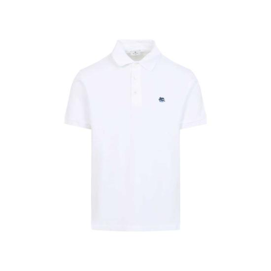  에트로 폴로 티셔츠 로마 플레인 폴로 셔츠 화이트 - ETRO