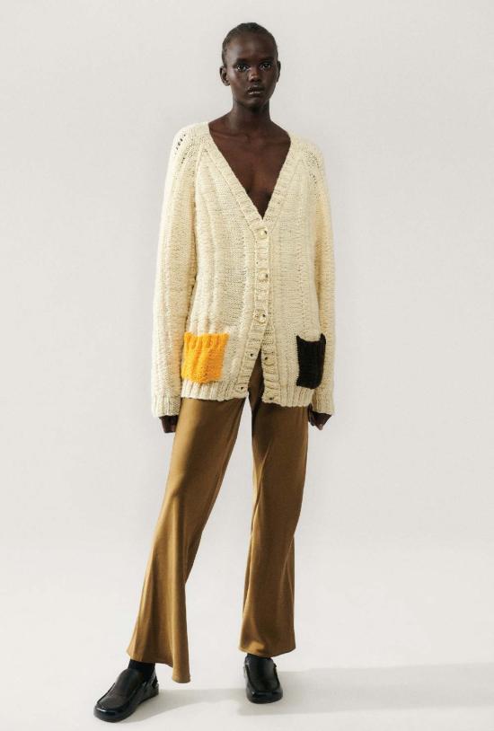  실크 런드리 가디건 더 빅 G 카디건 크림